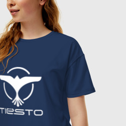 Женская футболка хлопок Oversize Tiesto - фото 2