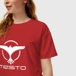 Женская футболка хлопок Oversize Tiesto - фото 2