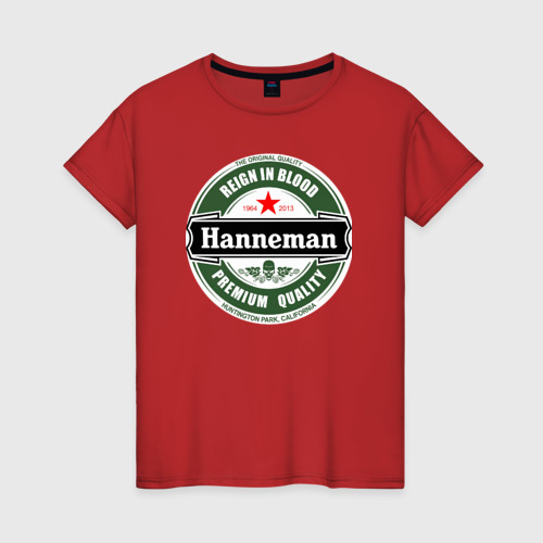 Женская футболка хлопок Hanneman, цвет красный