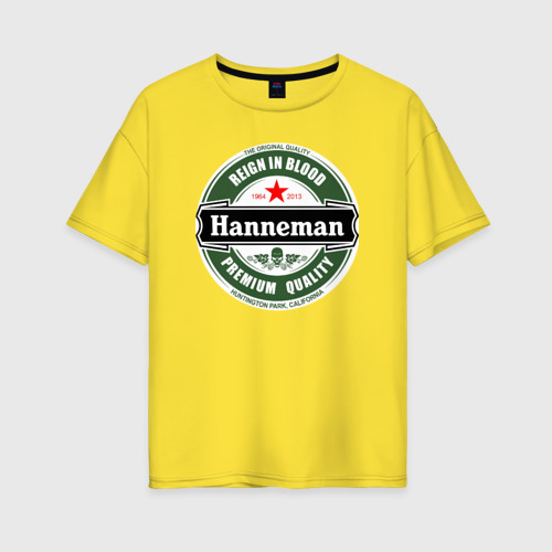Женская футболка хлопок Oversize Hanneman, цвет желтый