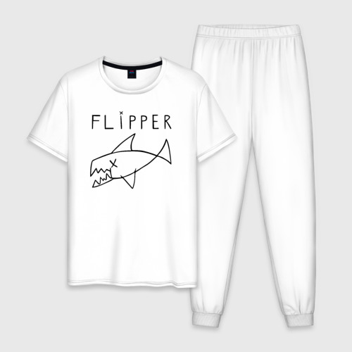Мужская пижама хлопок Flipper, цвет белый