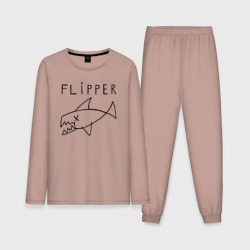 Мужская пижама с лонгсливом хлопок Flipper