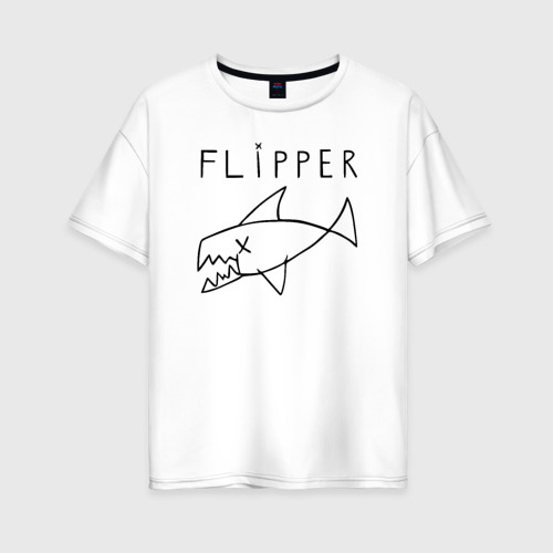Женская футболка из хлопка оверсайз с принтом Flipper, вид спереди №1