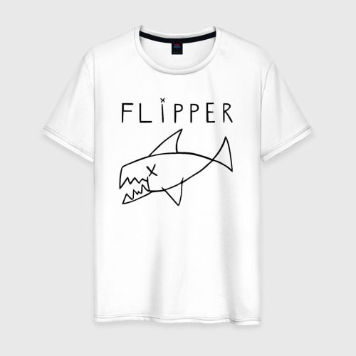 Мужская футболка из хлопка с принтом Flipper, вид спереди №1