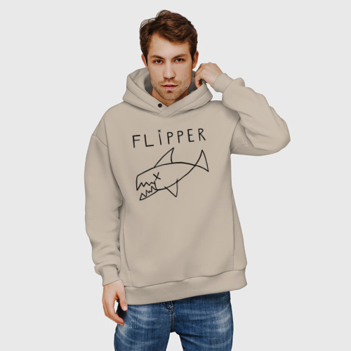 Мужское худи Oversize хлопок Flipper, цвет миндальный - фото 3