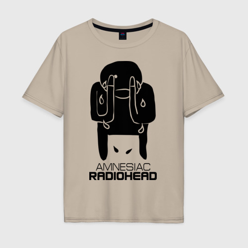 Мужская футболка хлопок Oversize Radiohead, цвет миндальный