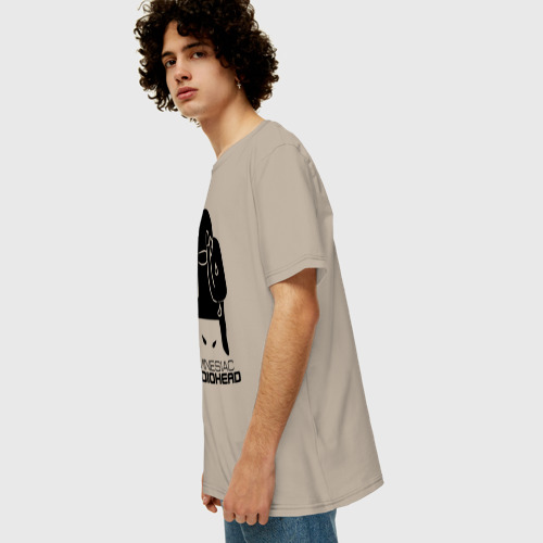 Мужская футболка хлопок Oversize Radiohead, цвет миндальный - фото 5