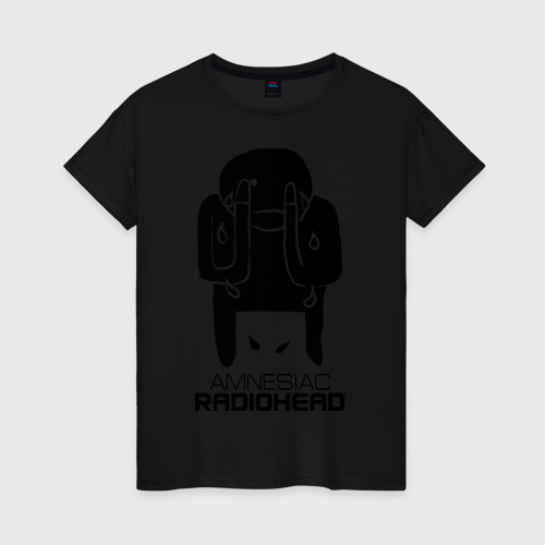 Женская футболка хлопок Radiohead, цвет черный