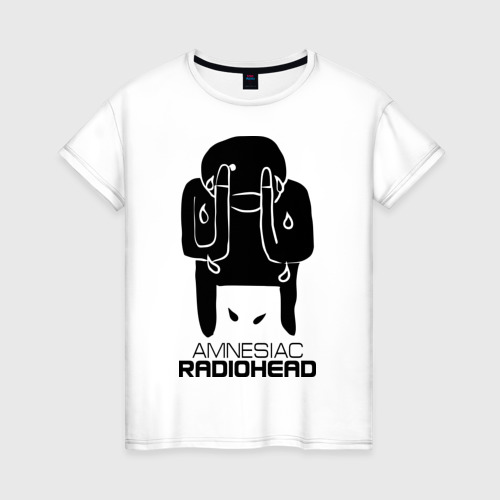 Женская футболка хлопок с принтом Radiohead, вид спереди #2