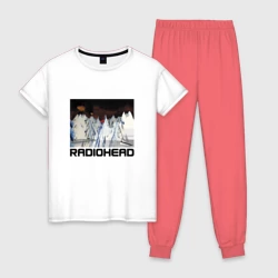 Женская пижама с белой футболкой хлопок Radiohead