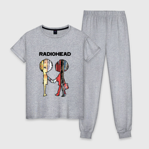 Женская пижама хлопок с принтом Radiohead, вид спереди #2