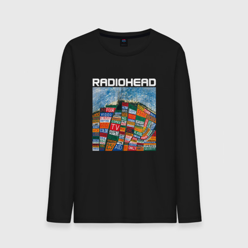 Мужской лонгслив хлопок Radiohead, цвет черный