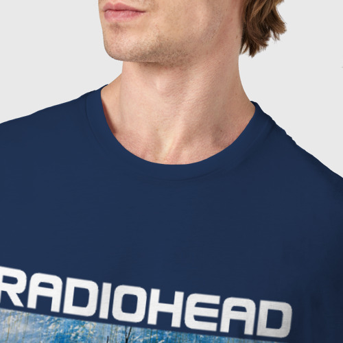 Мужская футболка хлопок Radiohead, цвет темно-синий - фото 6