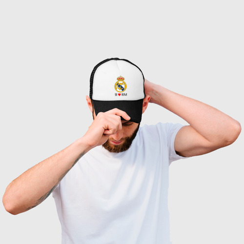 Кепка тракер с сеткой Я люблю Реал Мадрид, цвет черный - фото 2