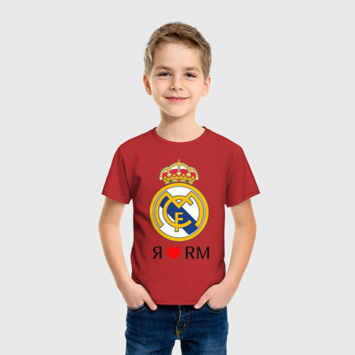 Детская футболка хлопок Я люблю Реал Мадрид, цвет красный - фото 3