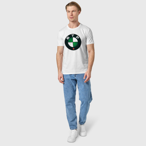 Мужская футболка хлопок БТР, цвет белый - фото 5