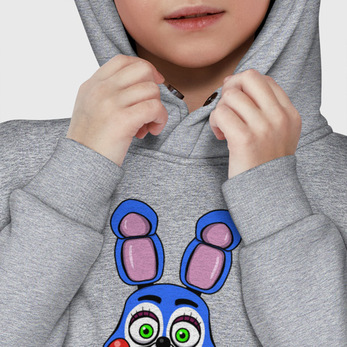 Детское худи Oversize хлопок Toy Bonnie FNAF, цвет меланж - фото 7