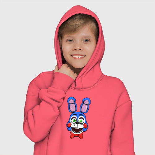 Детское худи Oversize хлопок Toy Bonnie FNAF, цвет коралловый - фото 12