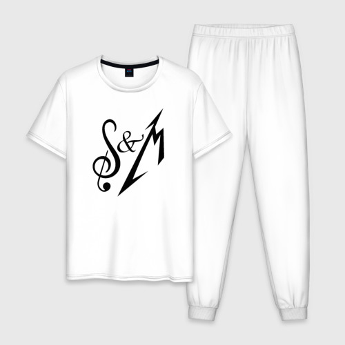 Мужская пижама хлопок Metallica: S&M, цвет белый