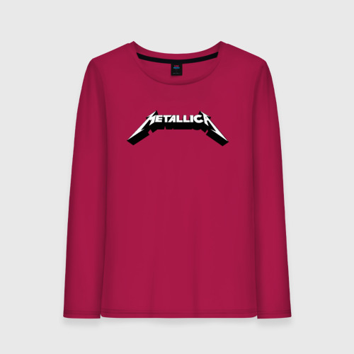 Женский лонгслив хлопок Логотип Metallica old logo, цвет маджента