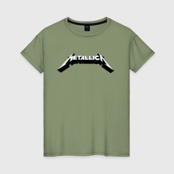 Женская футболка хлопок Логотип Metallica old logo
