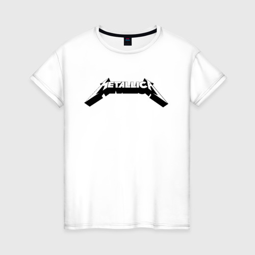 Женская футболка хлопок Логотип Metallica old logo, цвет белый