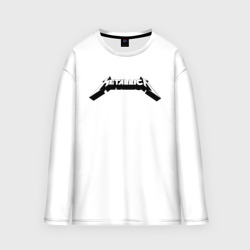 Женский лонгслив oversize хлопок Логотип Metallica old logo