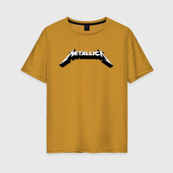 Женская футболка хлопок Oversize Логотип Metallica old logo