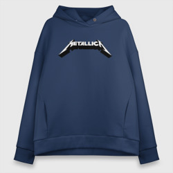 Женское худи Oversize хлопок Логотип Metallica old logo