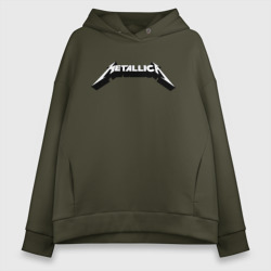 Женское худи Oversize хлопок Логотип Metallica old logo