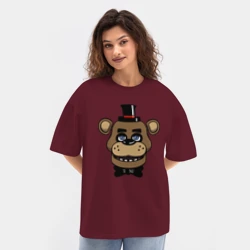Женская футболка Oversize хлопок texturе Freddy FNAF - фото 2