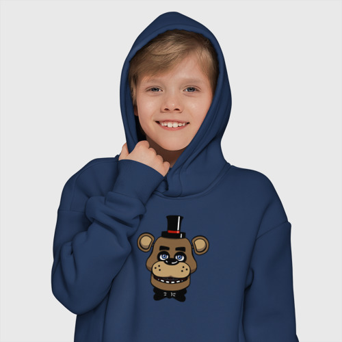 Детское худи Oversize хлопок Freddy FNAF, цвет темно-синий - фото 12