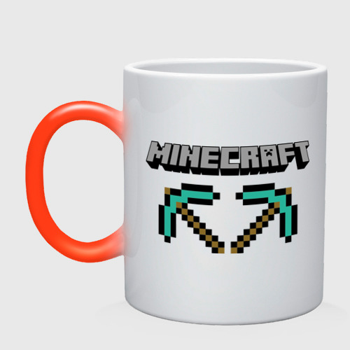 Кружка хамелеон Minecraft, цвет белый + красный