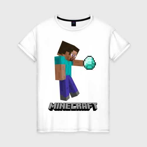 Женская футболка хлопок Minecraft, цвет белый