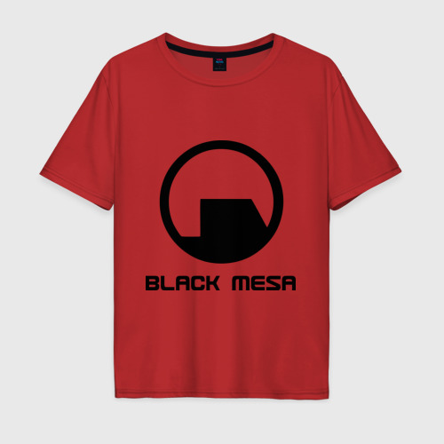 Мужская футболка хлопок Oversize с принтом Black mesa, вид спереди #2