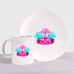 Набор: тарелка + кружка Hotline Miami logo