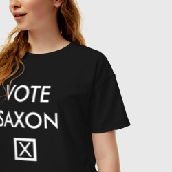 Женская футболка хлопок Oversize Vote Saxon - фото 2