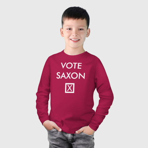 Детский лонгслив хлопок Vote Saxon, цвет маджента - фото 3