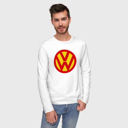 Мужской лонгслив хлопок Super Volkswagen, цвет белый - фото 3