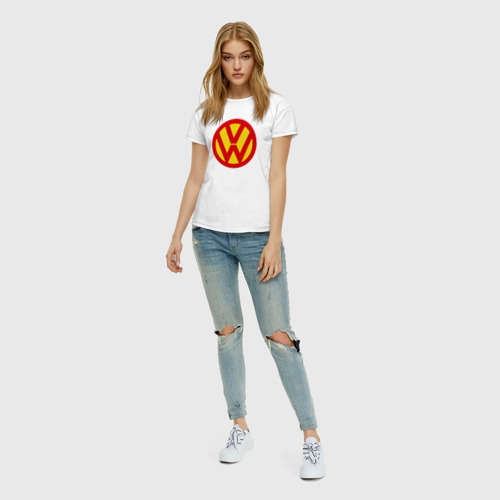 Женская футболка хлопок Super Volkswagen, цвет белый - фото 5