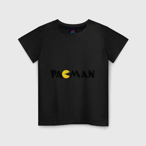 Детская футболка хлопок Packman, цвет черный