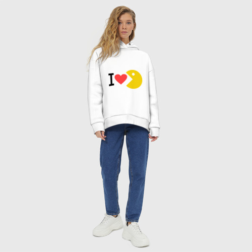 Женское худи Oversize хлопок I love Packman - фото 6