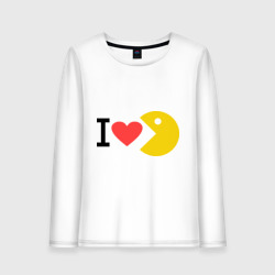 Женский лонгслив хлопок I love Packman