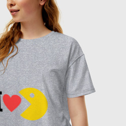 Женская футболка хлопок Oversize I love Packman - фото 2