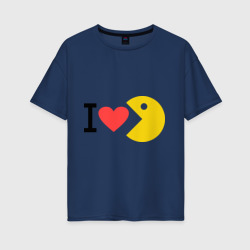 Женская футболка хлопок Oversize I love Packman