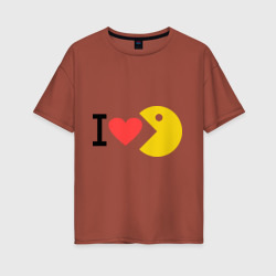 Женская футболка хлопок Oversize I love Packman