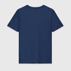 Светящаяся  футболка с принтом Packman для любого человека, вид сзади №1. Цвет основы: темно-синий
