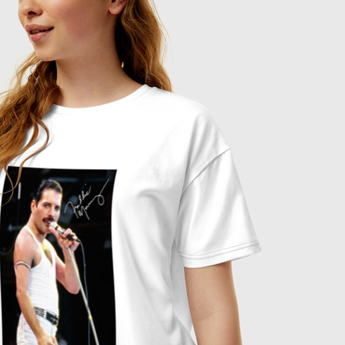 Женская футболка хлопок Oversize Freddy, цвет белый - фото 3