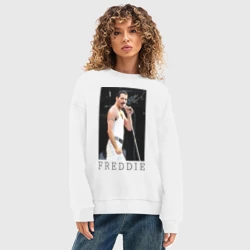 Женский свитшот oversize без начеса хлопок Freddy - фото 2