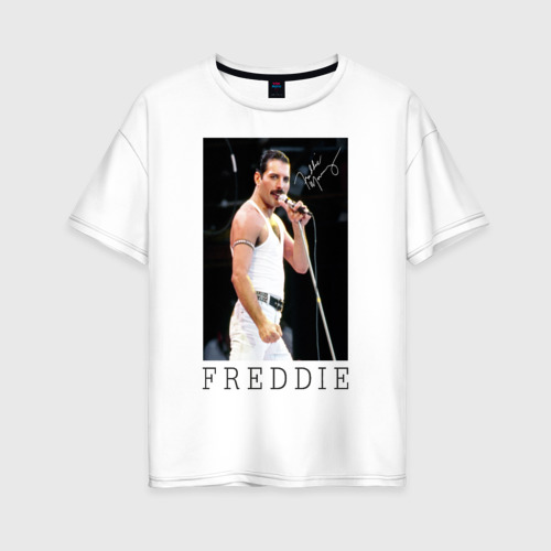 Женская футболка хлопок Oversize Freddy, цвет белый